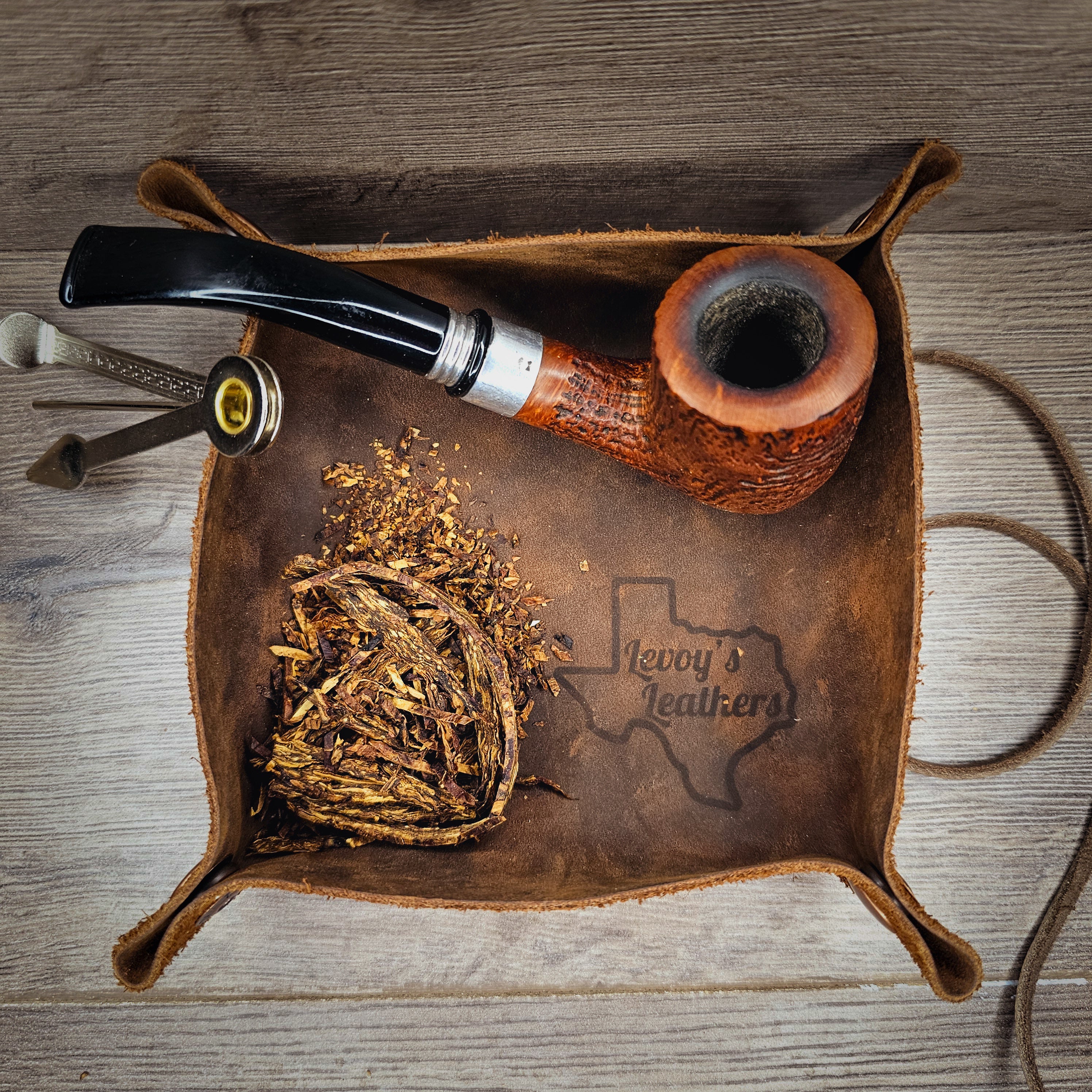leather pipe tobacco tray Tobacco/ Valet Tray Slick Black leather pipe tobacco tray Tobacco/ Valet Tray Slick Black